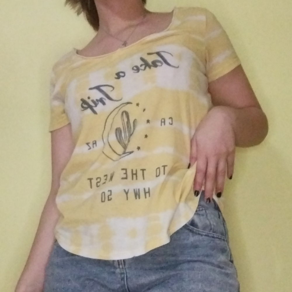 Small Yellow Hollister "Take A Trip" tshirt